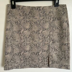 Have Beige and Black Snake-Print Mini Skirt